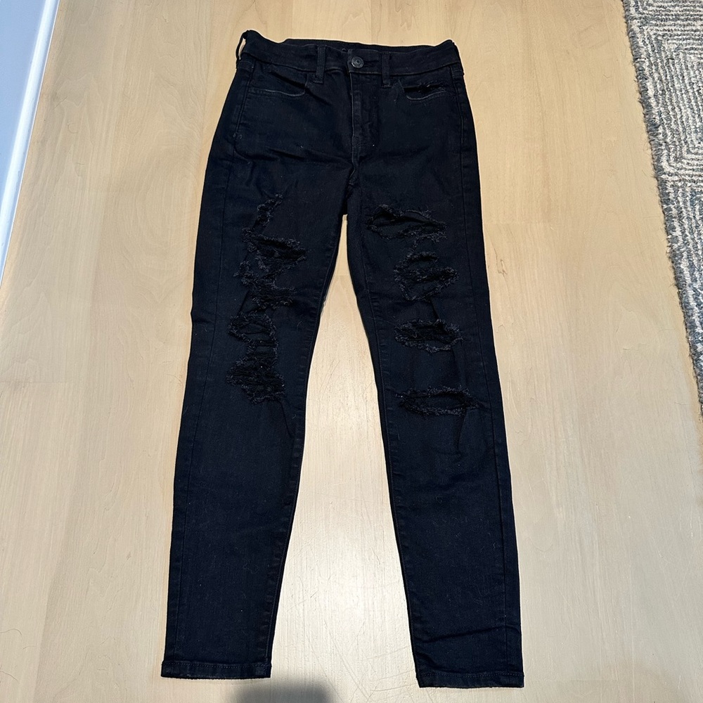 American Eagle Black Ripped Jeans